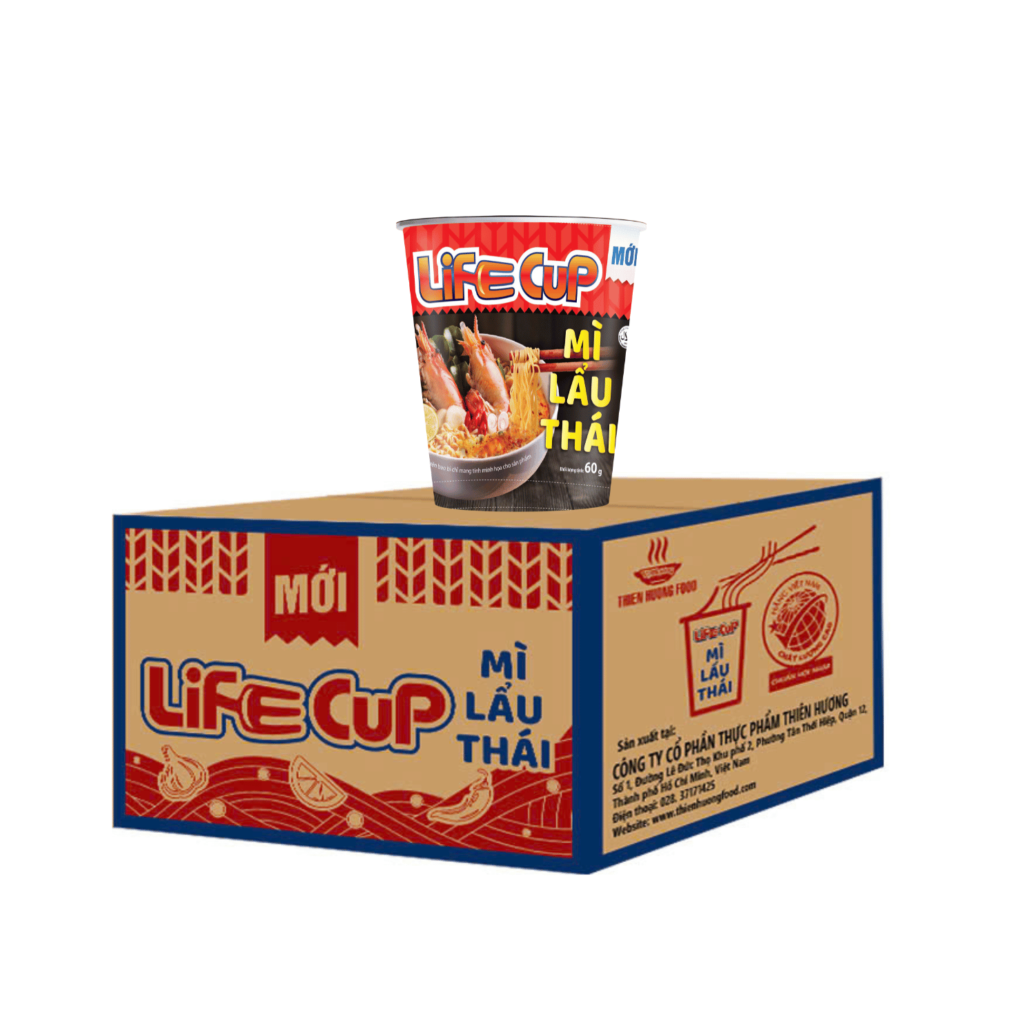 Thùng 24 Ly Mì Lẩu Thái Life Cup 60g/ly