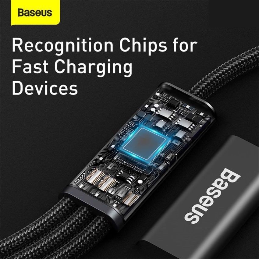 Cáp sạc nhanh 20W 3 đầu Baseus Rapid Series 3-in-1 (Type C to Type C/ Lightning/ Micro USB, Fast Charging & Data Cable)
