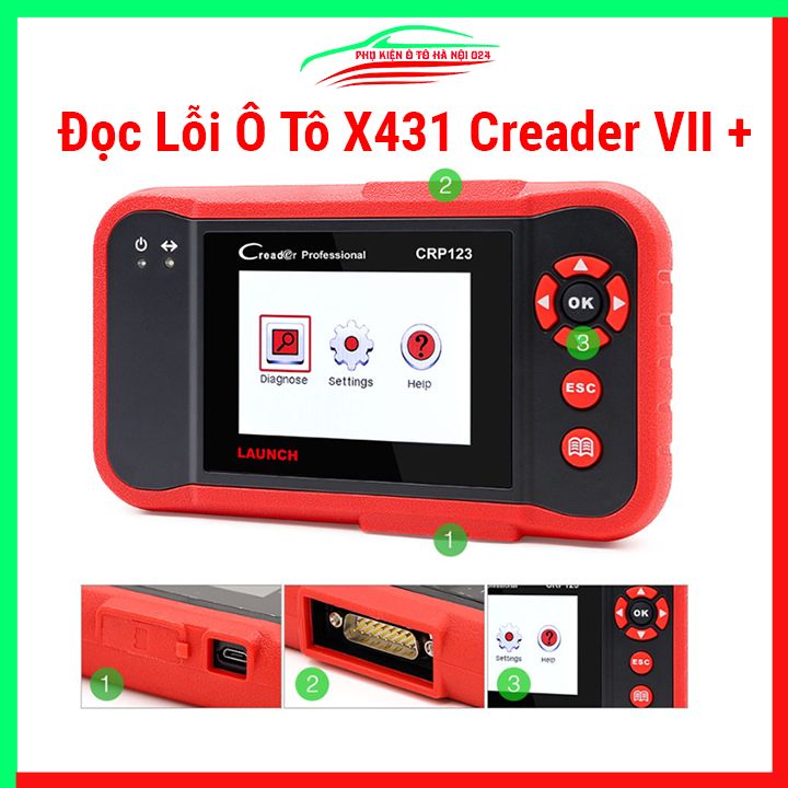 Máy đọc lỗi ô tô đa năng X431 Creader VII + CRP123 đọc thẻ mã 7 thế hệ cho nhiều dòng xe