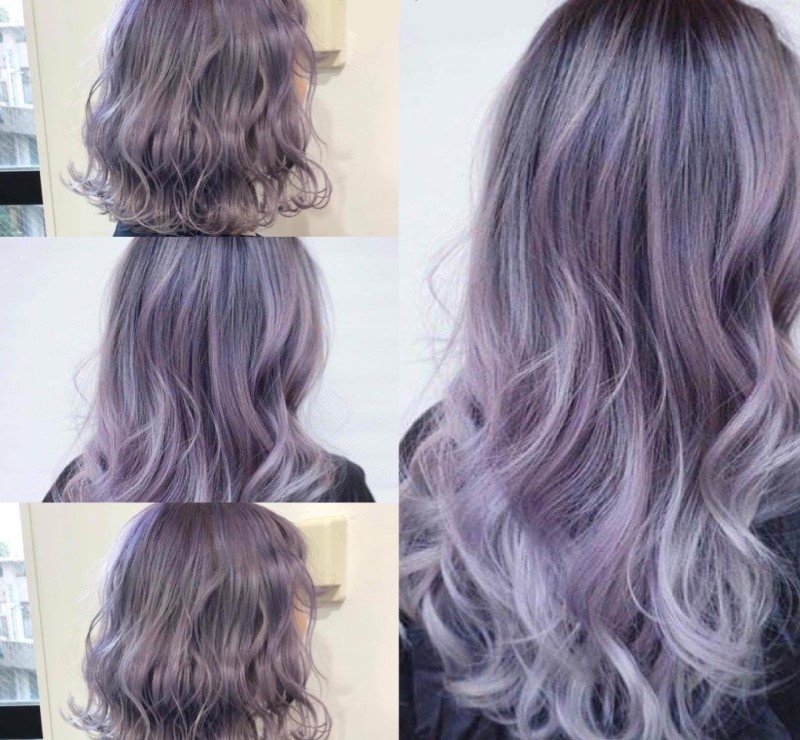 Tuýp thuốc nhuộm tóc màu tím khói sáng 8.11 light purple ash color shine - hscl811