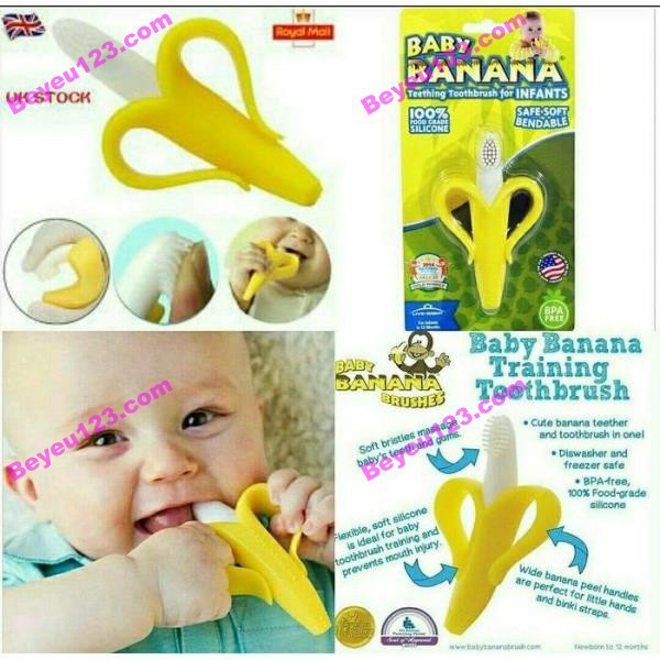 Gặm nướu chuối matxa silicone mềm an toàn cho bé Baby Banana - Mỹ SPLT U1015