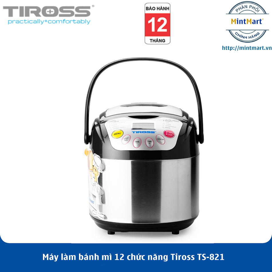 Máy làm bánh mì 12 chức năng Tiross TS-821 - Hàng Chính Hãng