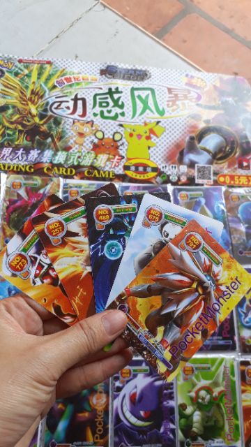 THẺ BÀI POKEMON - Vỉ 5 thẻ bài pokemon lụa (nhựa dẻo)