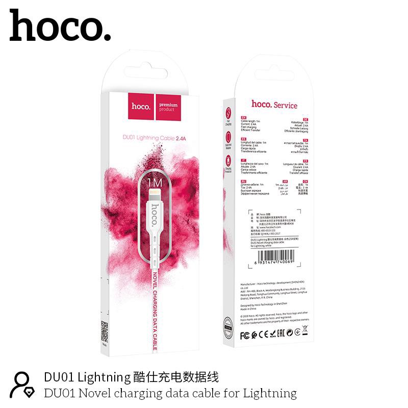 Cáp sạc Hoco DU01 USB to Micro/Lightning/Type-C sạc nhanh 2.4A/3A dài 100cm