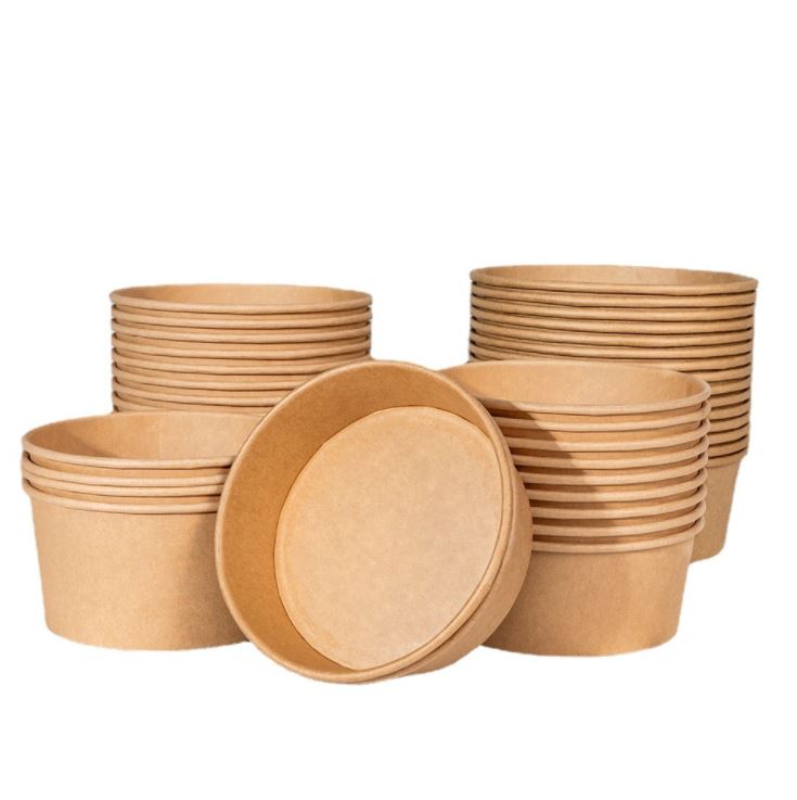 Bát giấy kraft đựng thức ăn có nắp 750ml-1000ml (set 10 hộp)