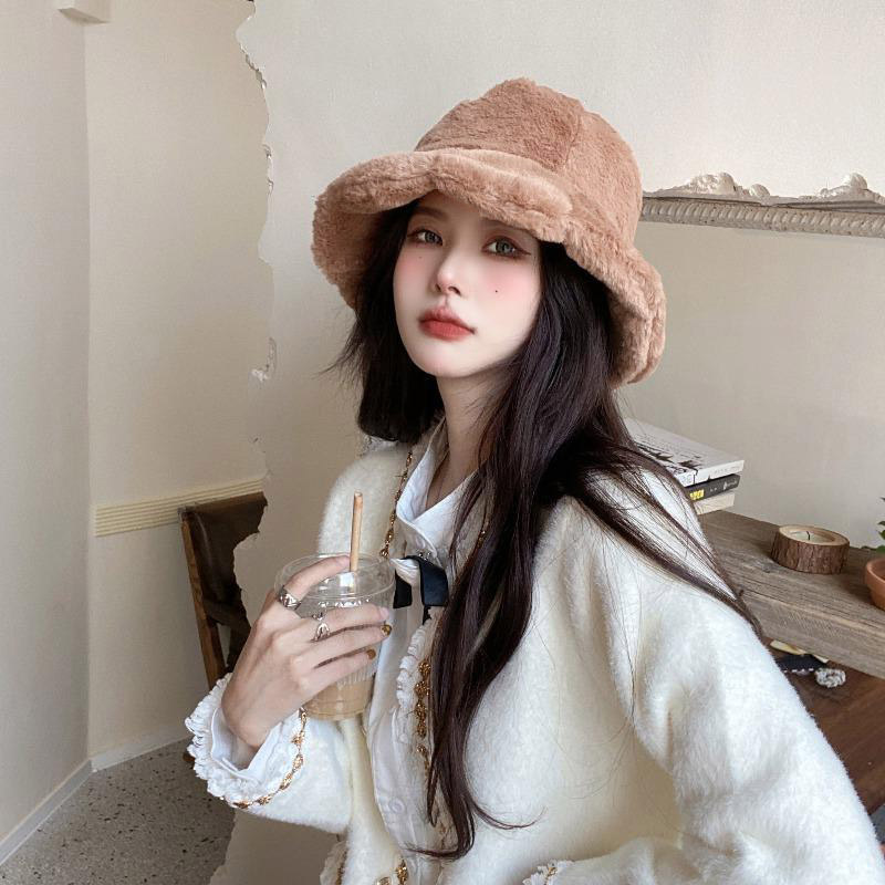 Hat brim feather flower-shaped quality thick warm lovely-100style
