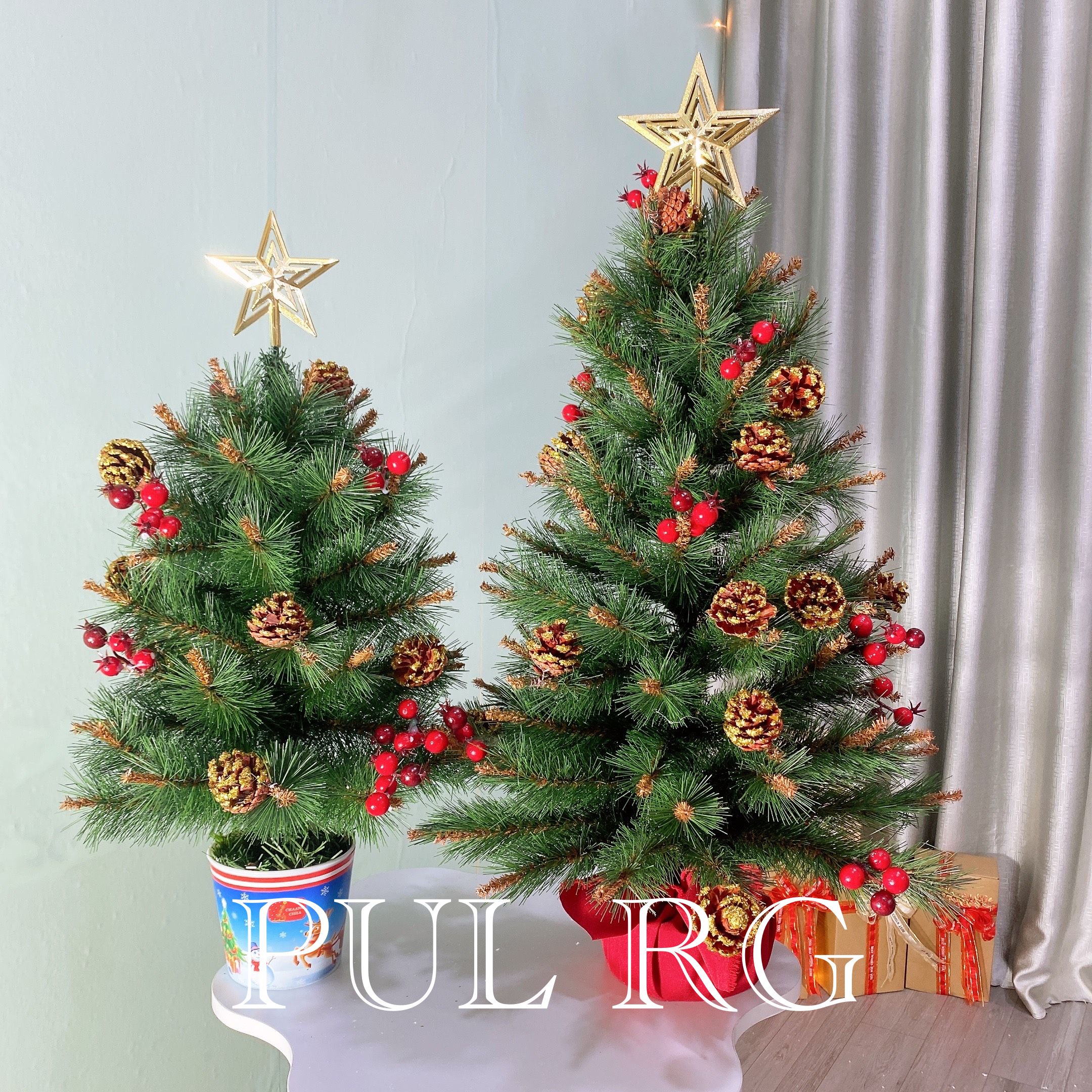 Cây thông noel 60cm mini để bàn phụ kiện đẹp trang trí giáng sinh