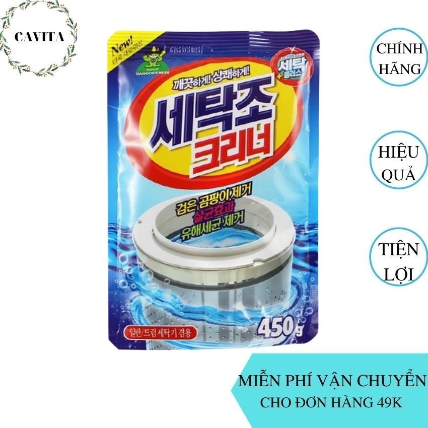 Bột Tẩy Lồng Máy Giặt Hàn Quốc CAVITA giúp vệ sinh sạch sẽ lồng máy giặt