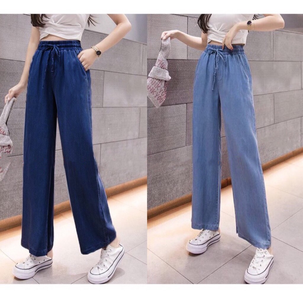 (3 SIZE 45-65KG) QUẦN DÀI JEAN GIẤY ỐNG RỘNG NỮ THỜI TRANG PHÙ HỢP ĐI HỌC ĐI CHƠI ĐI LÀM