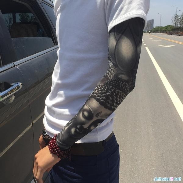 Găng tay chống nắng hình xăm 3d