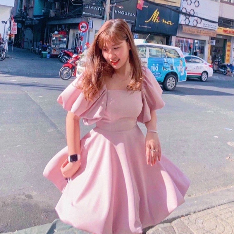 Đầm hồng tùng bầu tròn