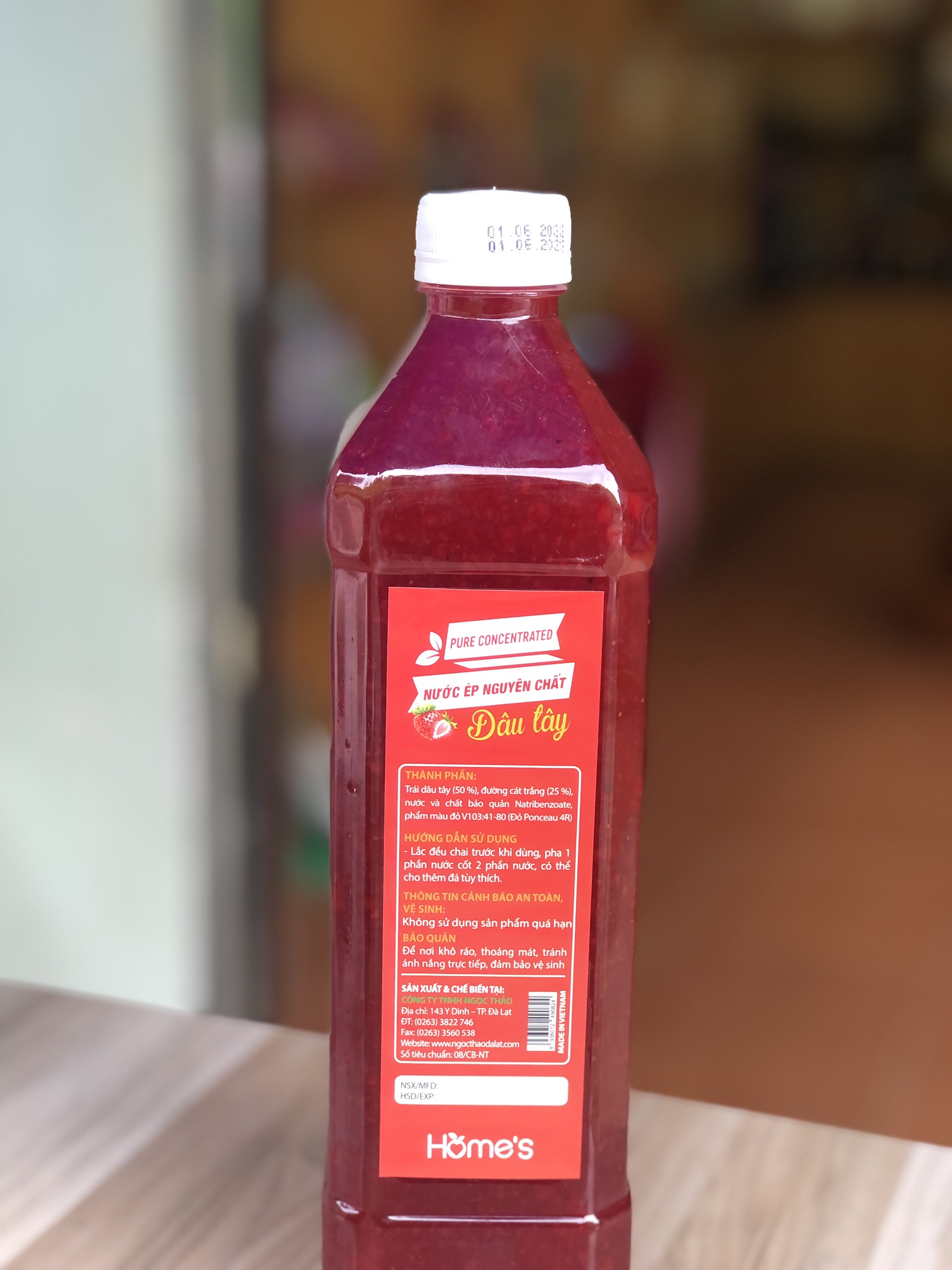 NƯỚC CỐT DÂU TÂY - CHAI PET 1L - ĐẶC SẢN ĐÀ LẠT