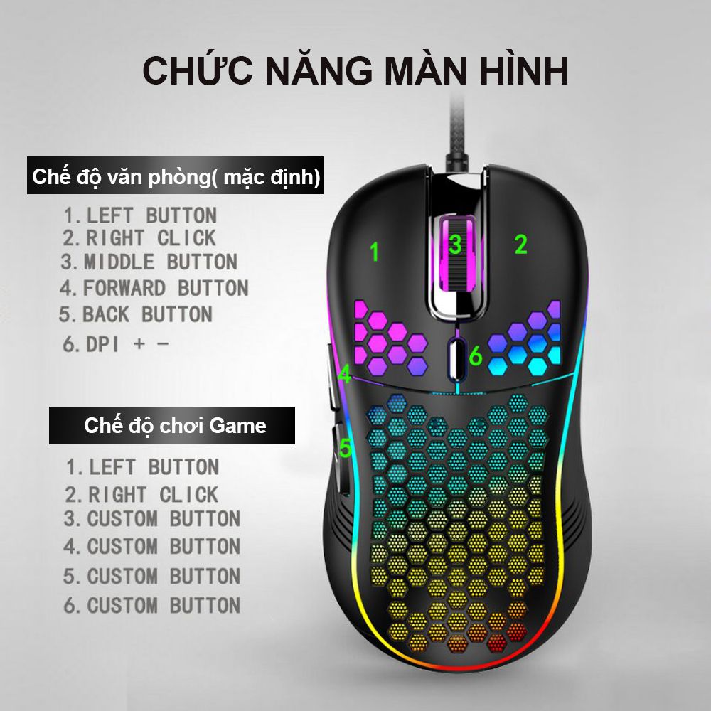 Chuột Máy Tính Gaming Có Dây D110- LED RGB