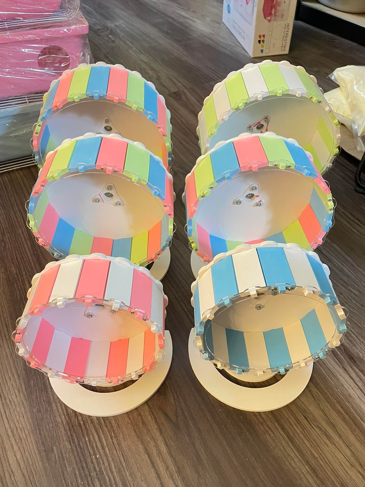 Whell gỗ ép lắp ráp Đa sắc size 16cm,18,5cm,21cm cho hamster,nhím,bọ ,..