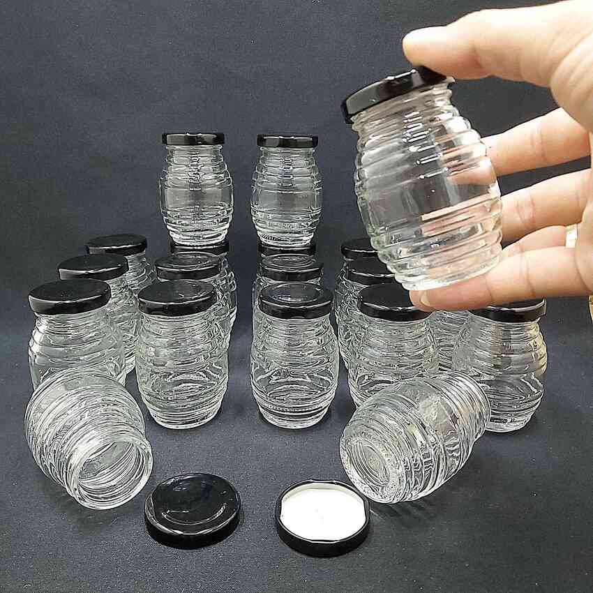 Hũ Thủy Tinh 100ML (combo 10 cái) con ong nắp thiếc đen – Lọ Thủy Tinh Nhỏ - Hủ Thủy Tinh Nhỏ - Hũ Đựng Gia Vị