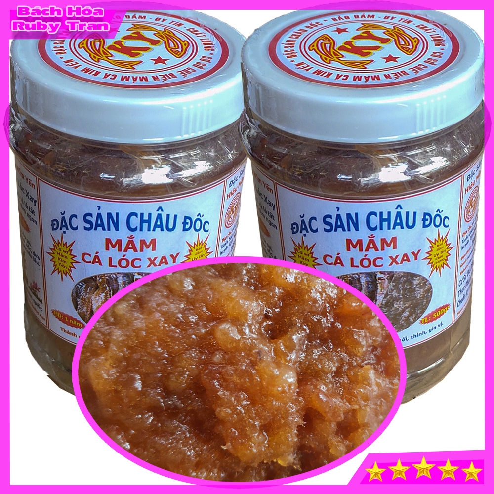Combo 2 hủ mắm cá lóc xay châu đốc hiệu kim yến thơm ngon loại hủ 500gr