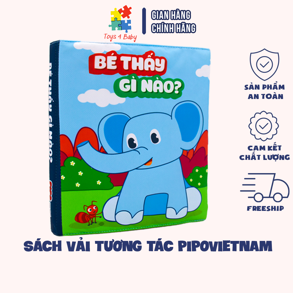 Sách Vải Tương Tác PiPoVietnam Chủ Đề Bé Thấy Gì Nào An Toàn Cho Trẻ Sơ