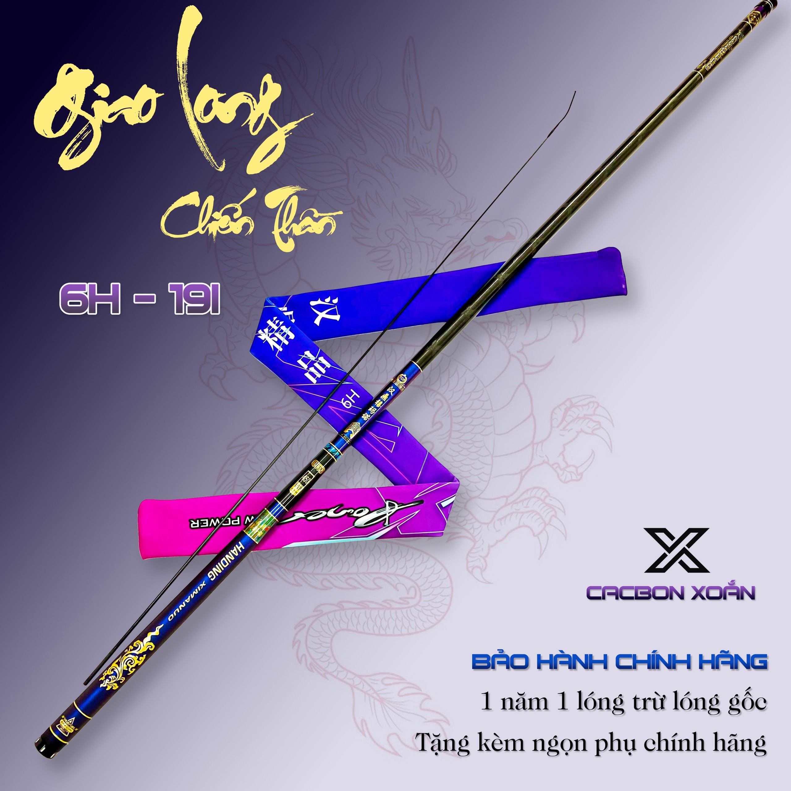 Cần câu tay 6h giao long chiến thần, tặng kèm ngọn phụ - ct6h071