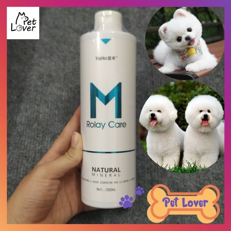 Sữa Tắm Cho Chó Lông Trắng, Sữa Tắm Chó Trị Vết Ố Lông Yaho M Rolay Care chai 500ml