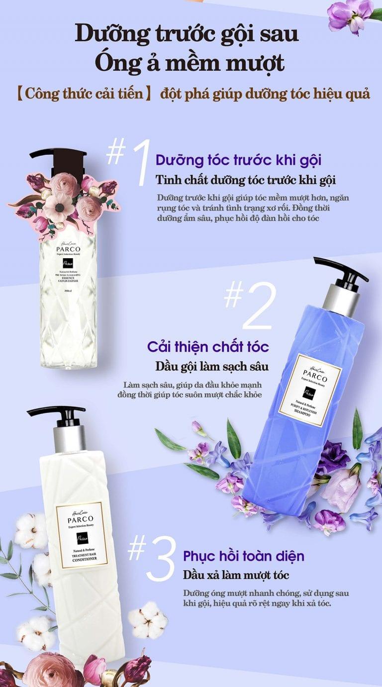 Combo Dầu Gội & Dầu Xả Parco - Làm Sạch Sâu