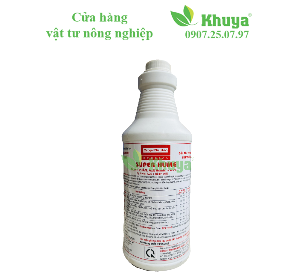 Phân bón lá Super Hume 1 lít Giải độc và Kích rễ