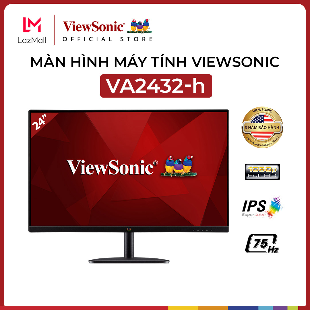 Màn Hình Máy Tính ViewSonic VA2432-h | 24 inch | Full HD | IPS | 75hz | 4ms | HDMI + VGA