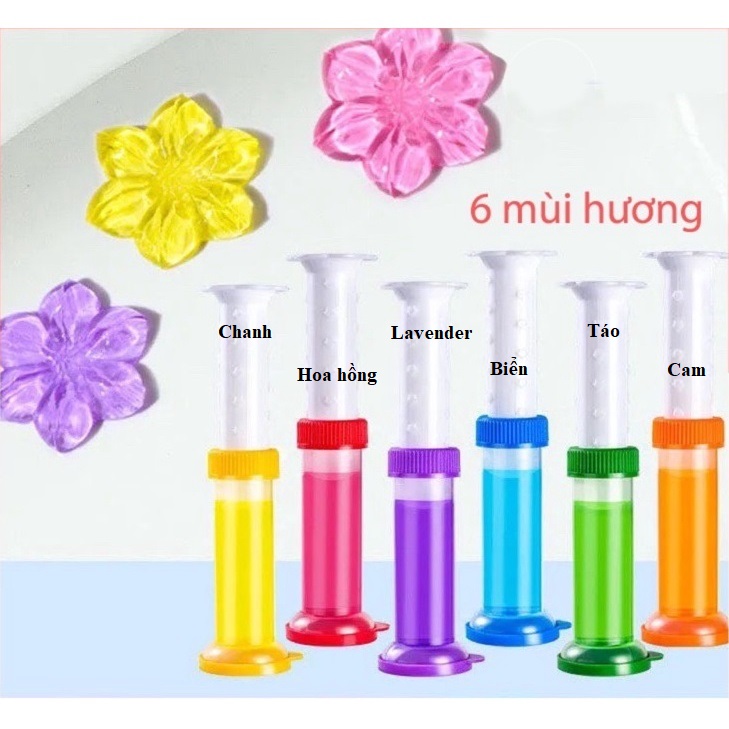 Gel khử mùi bồn cầu diệt khuẩn toilet gel dính bồn cầu dạng thạch hình bông hoa với 6 mùi thơm cho nhà vệ sinh. LD2-HoaKM