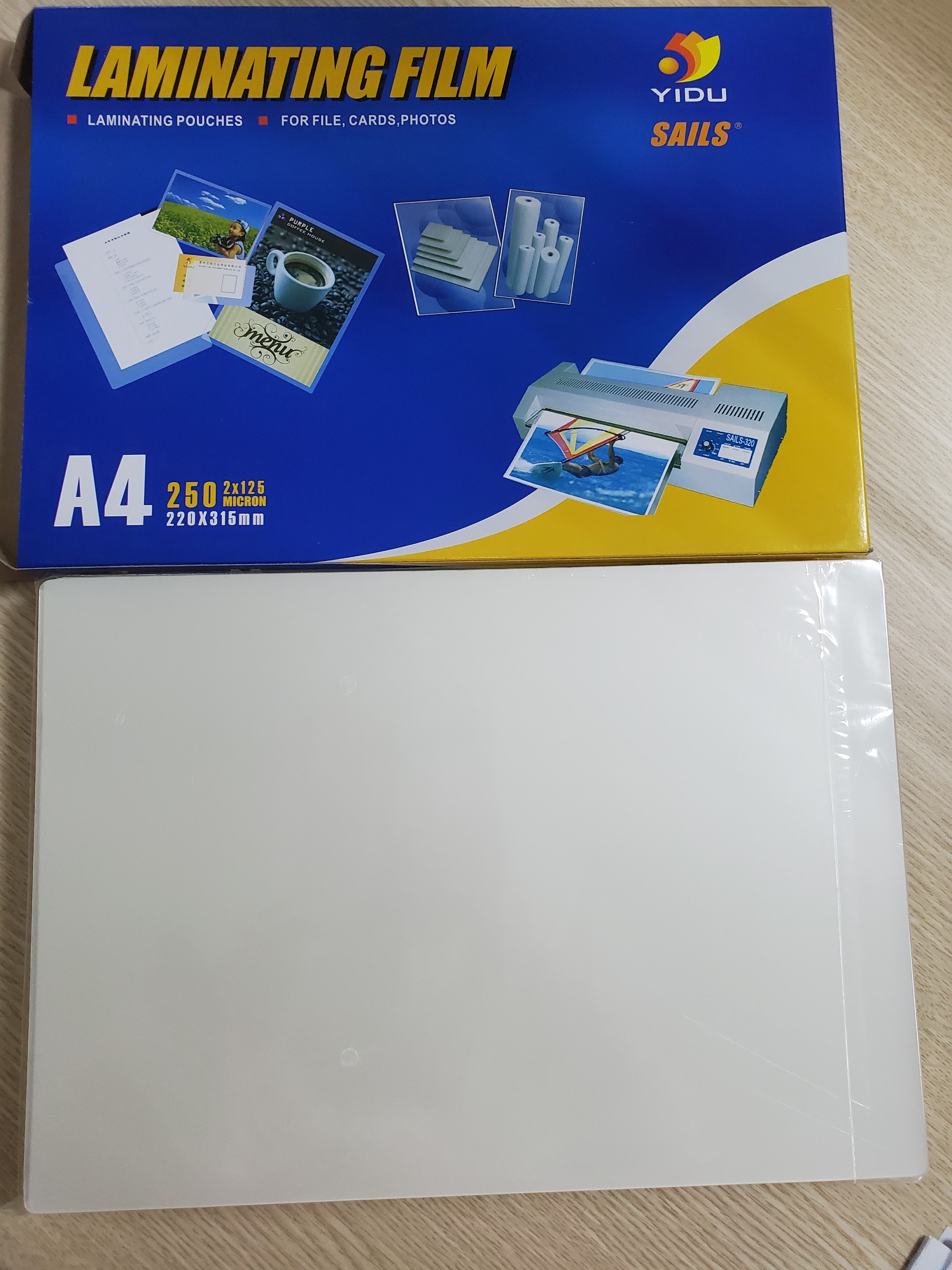 GIẤY ÉP PLASTIC A4 125MIC YIDU (220x315mm)
