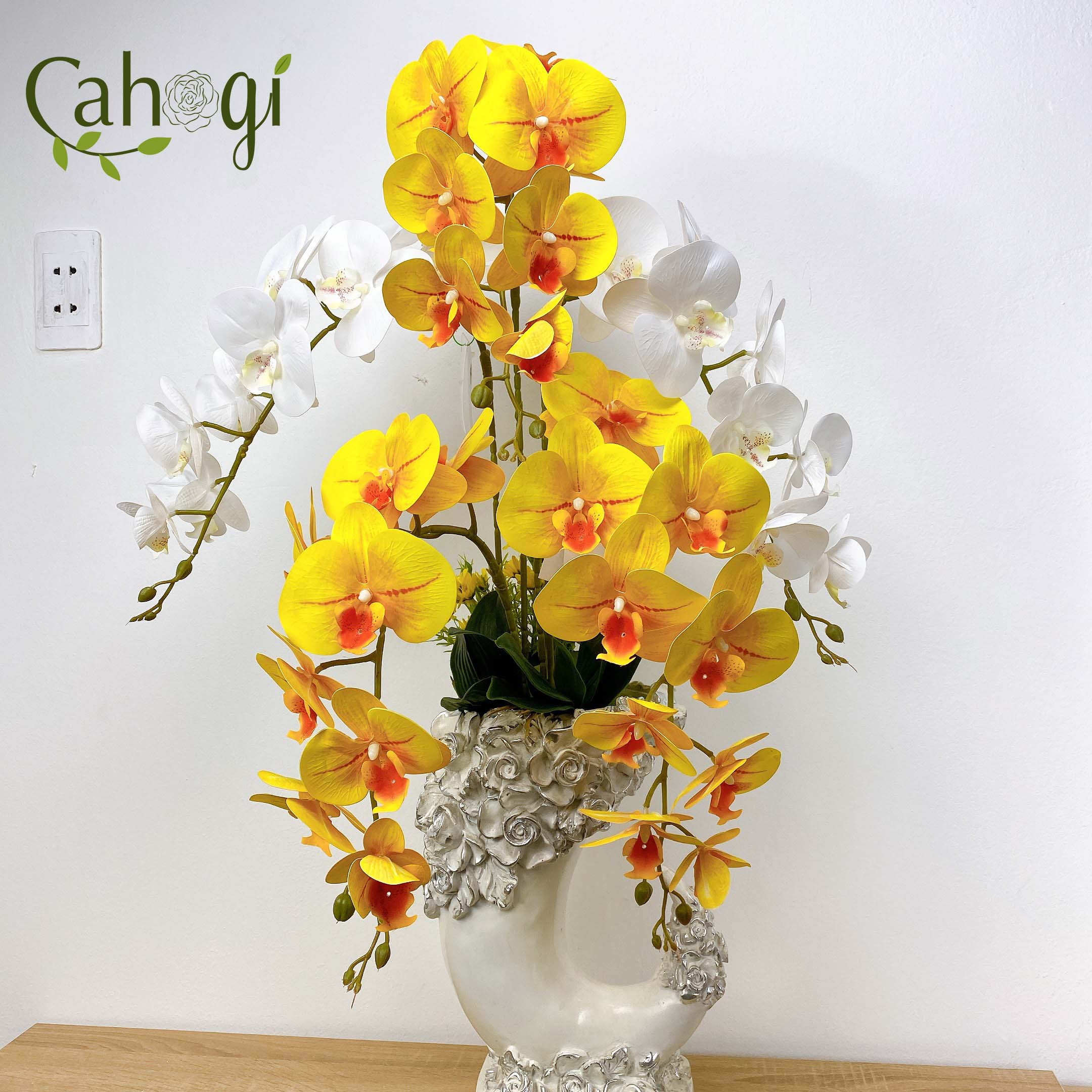 Cành Lan Cao Su Giả 9 Bông Cỡ Lớn