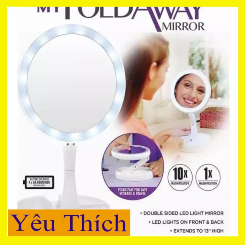 Gương trang điểm đèn Led - Dùng điện 5v sạc điện thoại