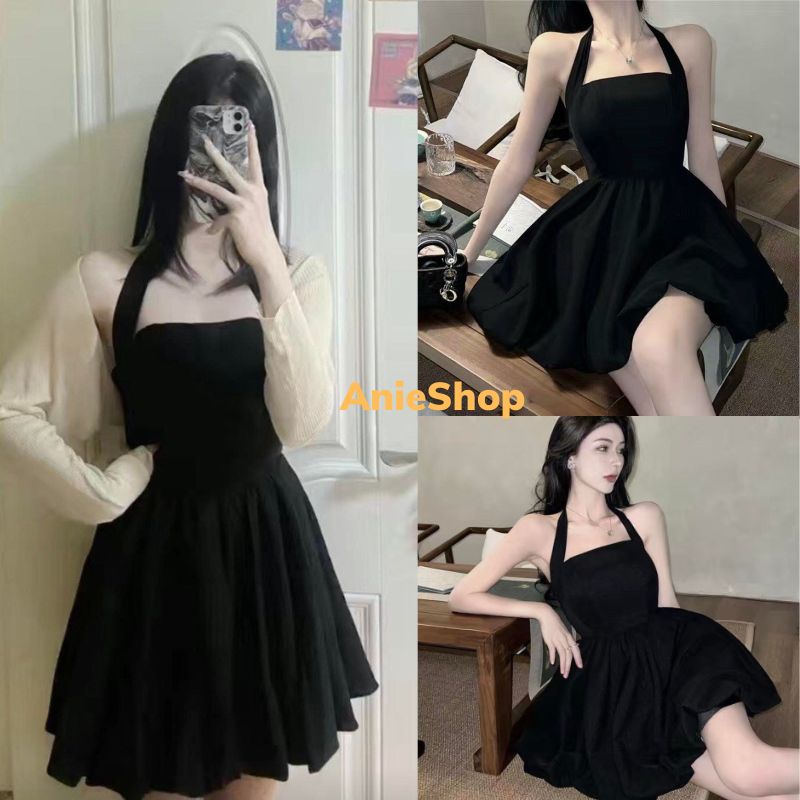 Đầm cổ yếm cớ mút ngực ,váy cúp ngực dáng xoè ,đầm công chúa trễ vai cột yếm phong cách ulzzang hàn quốc ,váy cổ yếm trẻ trung năng động ANIESHOP688