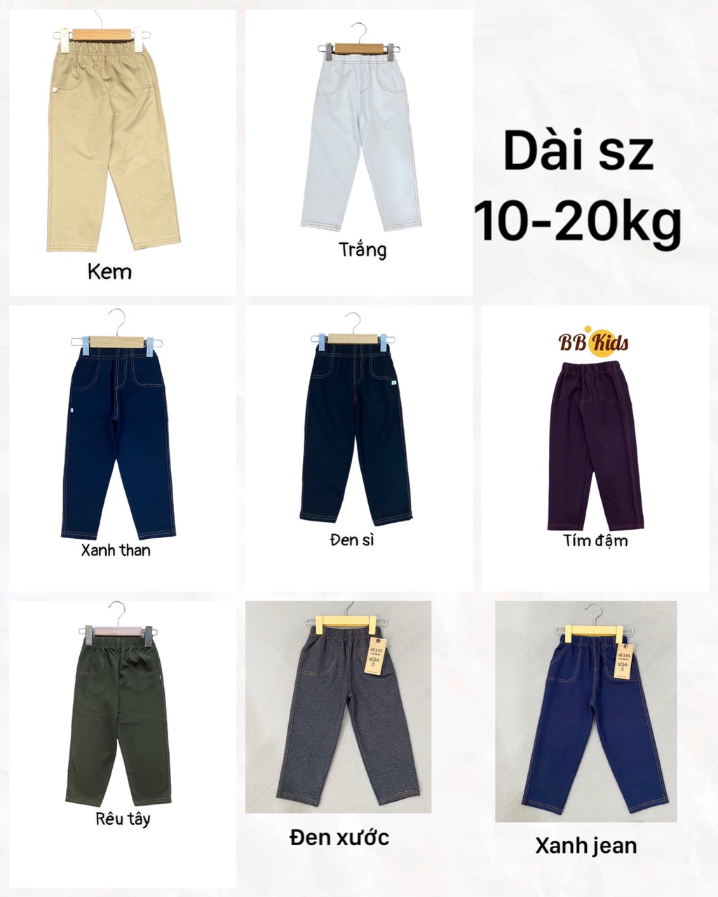 Quần Dài Giả Jean Bé Trai, Bé Gái (8-20kg) Đủ Size