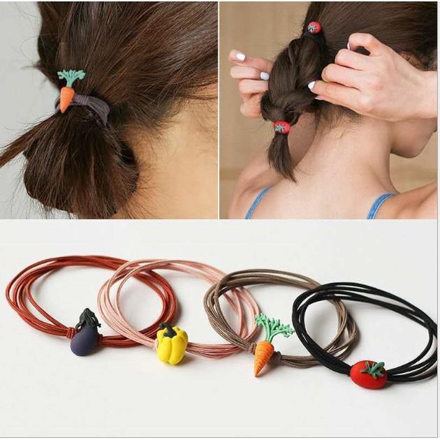 Set 05 dây cột tóc hoa quả
