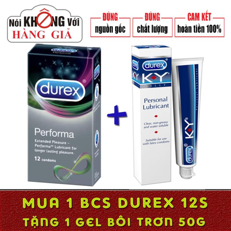 DUREX Performa kéo dài thời gian quan hệ 12s - tặng Gel bôi trơn Durex KY 50G