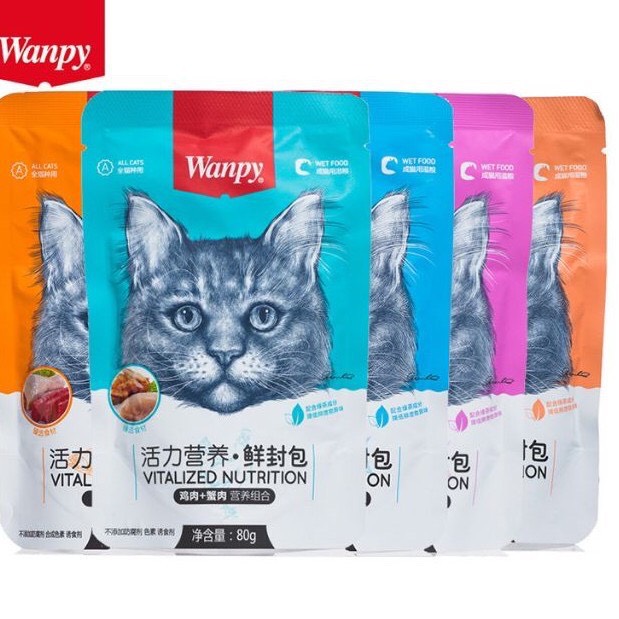 Pate Wanpy Cho Mèo Gói 80gr nhiều vị