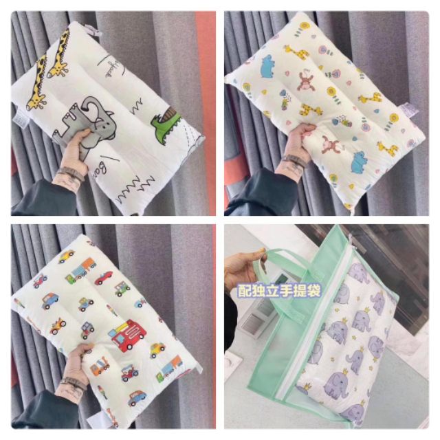 SIÊU GIẢM GIÁ - Gối ngủ trẻ em mềm mại, có rãnh nằm giúp thông thoáng, chống đổ mồ hôi gáy cho bé trai và bé gái trên 2 tuổi, chất liệu bông lụa mềm mại, giúp ngủ ngon