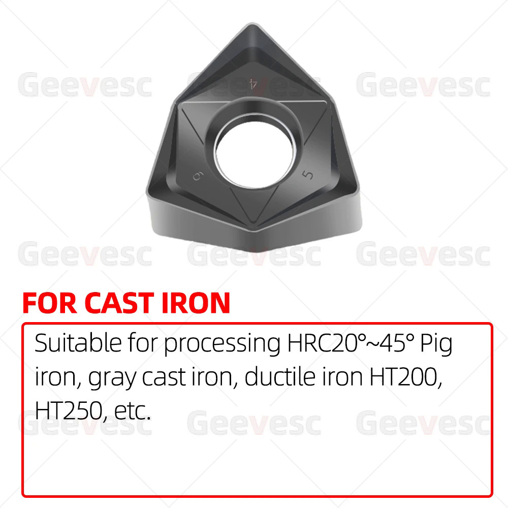 Wnmu080608 hai mặt lục giác 90 độ góc phải phay nặng cắt chèn mfwn wnmu Carbide phay Cutter chèn lưỡi