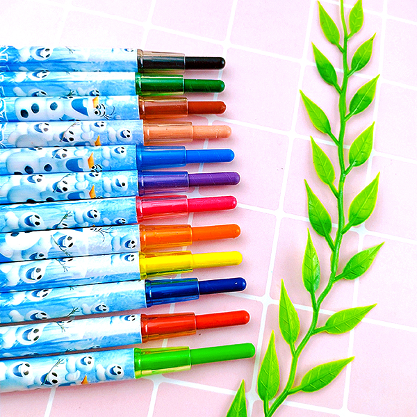 Sáp Vặn 12 Màu Dài Rolling Crayon 12 Màu (2525-12) ( Bé Trai, Bé Gái )