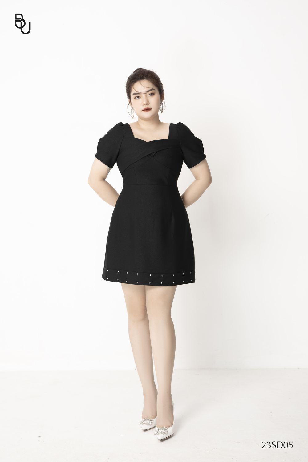 Đầm xoắn ngực gấu đính đá BIGSIZE (55kg đến 95kg) - 23SD05 - [BUStu Bigsize]