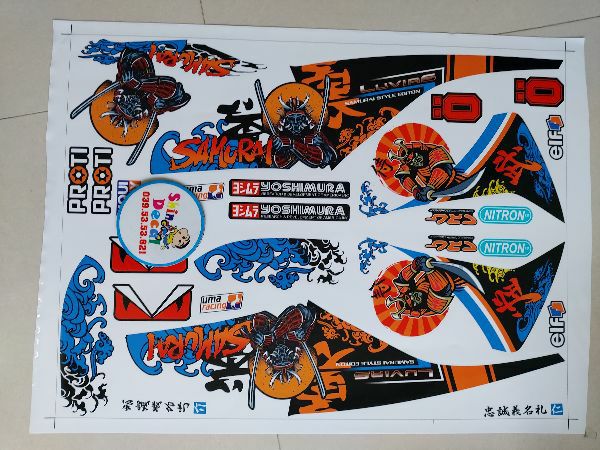 [HCM]Tem xe luvias samurai dán xe trắng