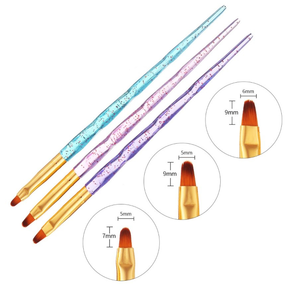 Set Cọ Vẽ Hoa Cúc 3 Cây Cán Trong
