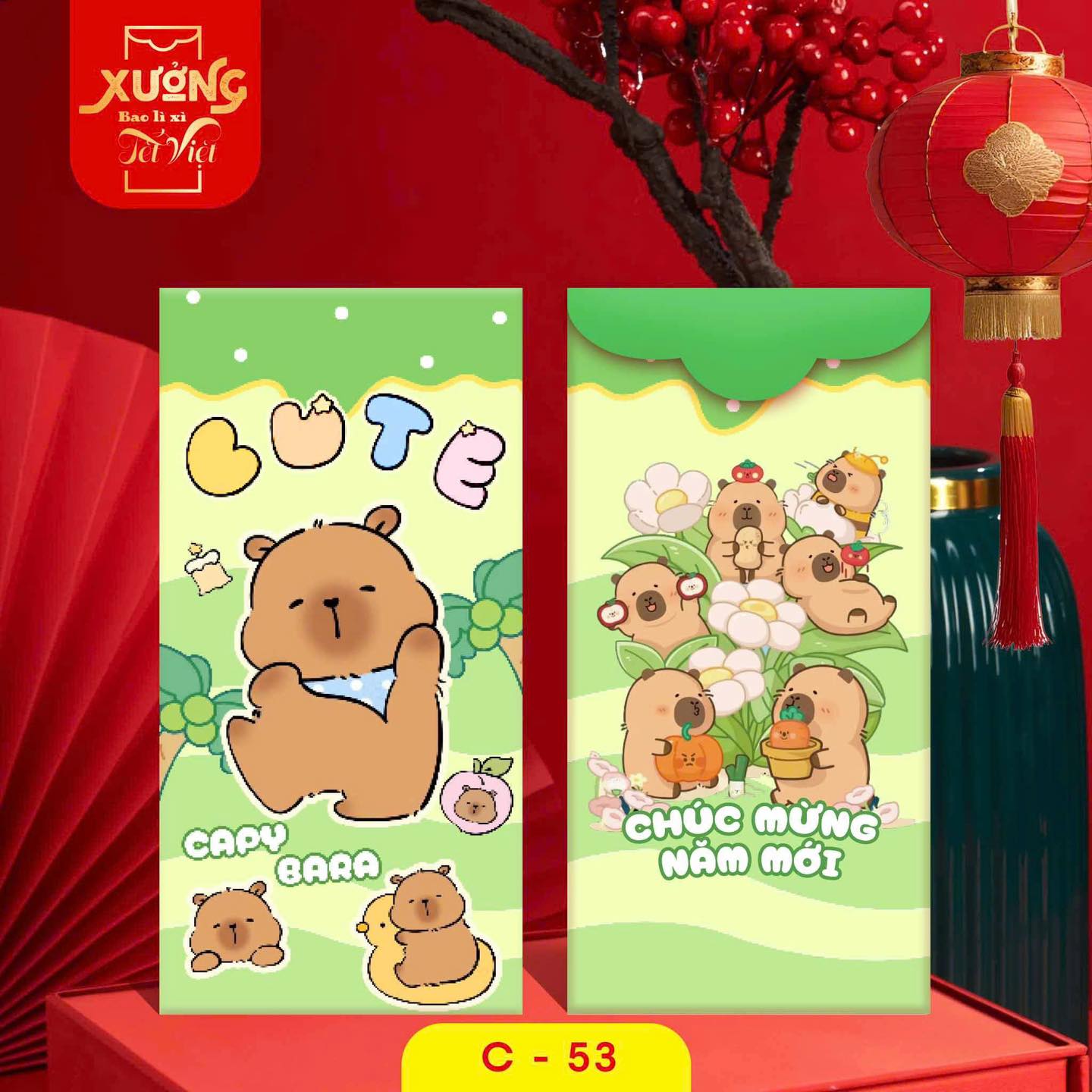 Combo 10 cái bao lì xì hoạt hình Chibi siêu dễ thương