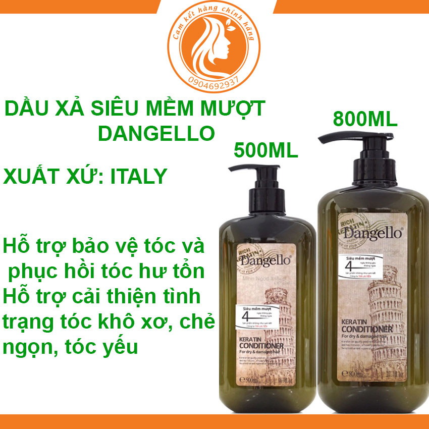 Cặp Dầu Gội Xả Phục Hồi Tóc Hư Tổn Dangello