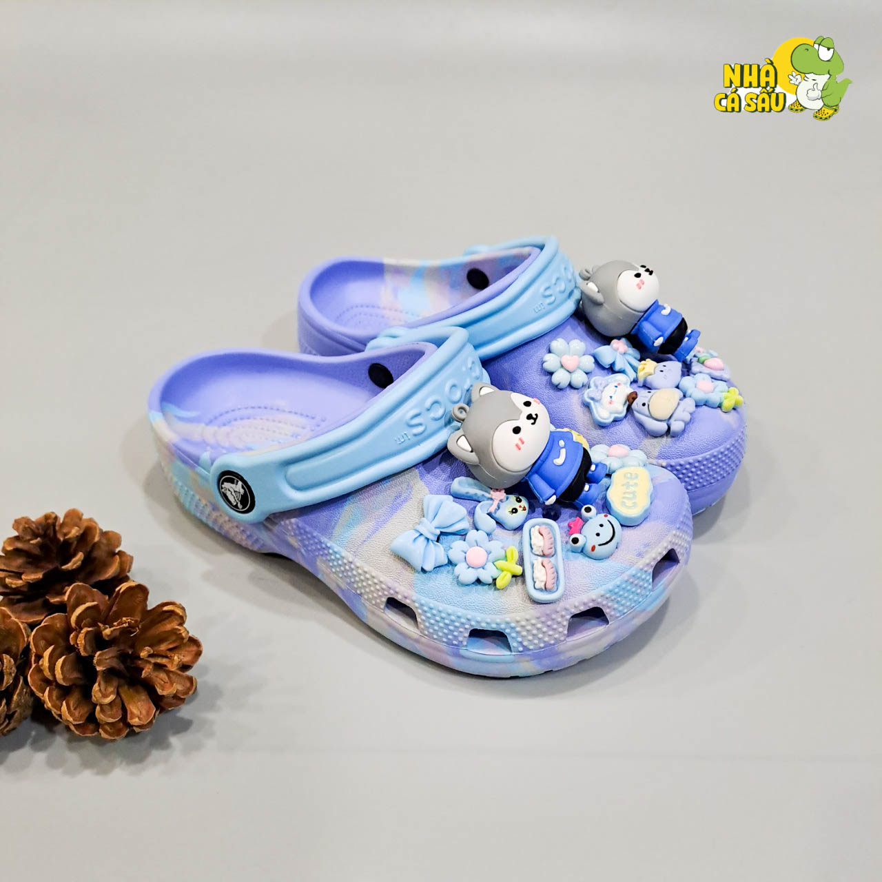 3D classic Camo slide slippers with 3D charm sticker high-end classic Camo sandals, children Boy women's sandals-Saigon Crocodile House