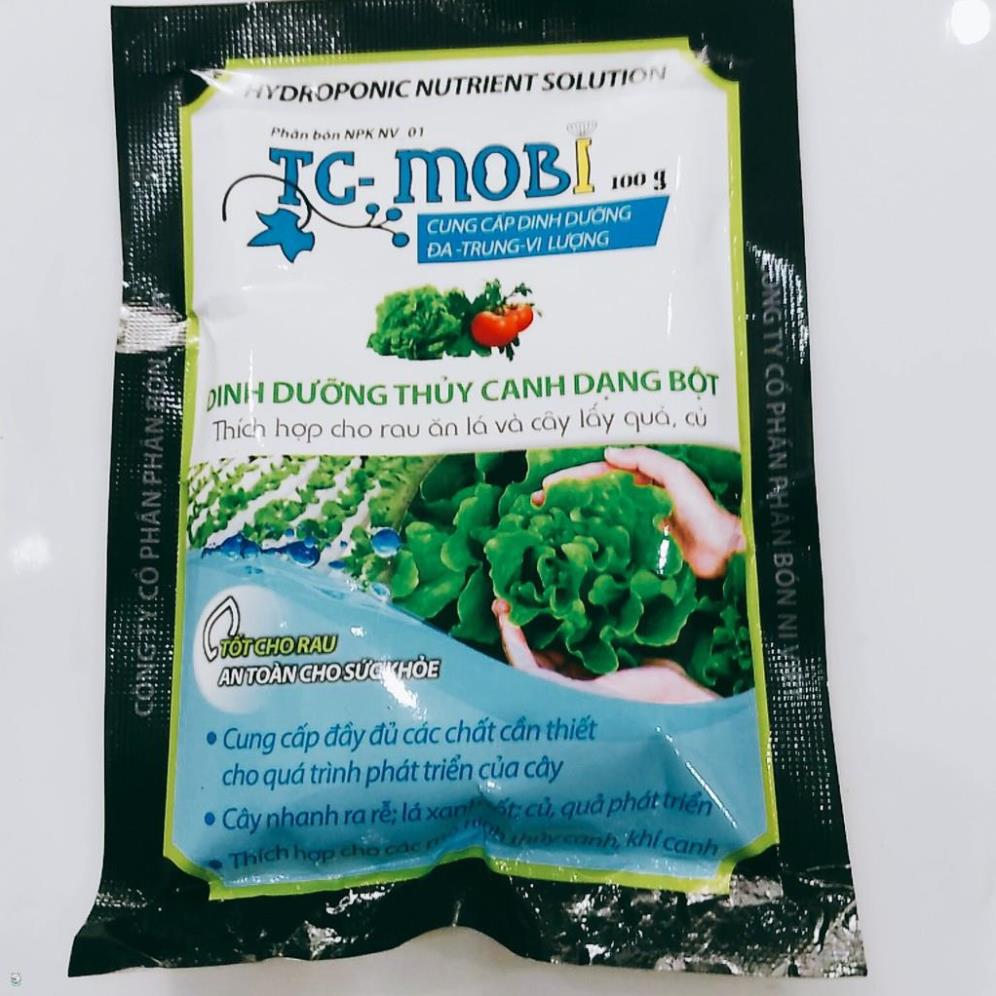 Dinh Dưỡng Pha Dung Dịch Thủy Canh Dạng Bột TC-MoBi gói 100g - Môi trường dinh dưỡng tuyệt vời và tối ưu cho cây
