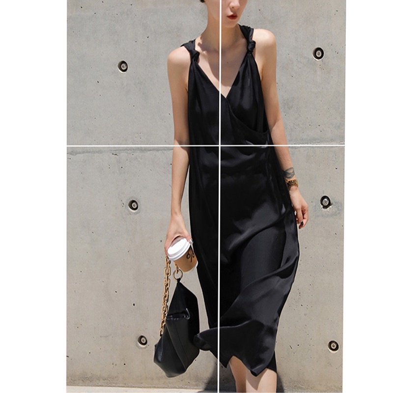 Đầm Lụa Suông Cách Điệu Dạo Phố 2 Dây (Ảnh Và  Shop Tự Quay)
