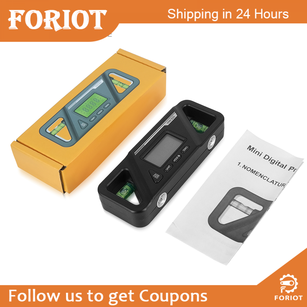 Foriot HW-300 90 Degree Ruler Digital Display Inclinometer Level Meter Protractor Angle Meter Digital Protractor Inclinometer Level Meter Goniometer Measuring Inclinometer Magnet
