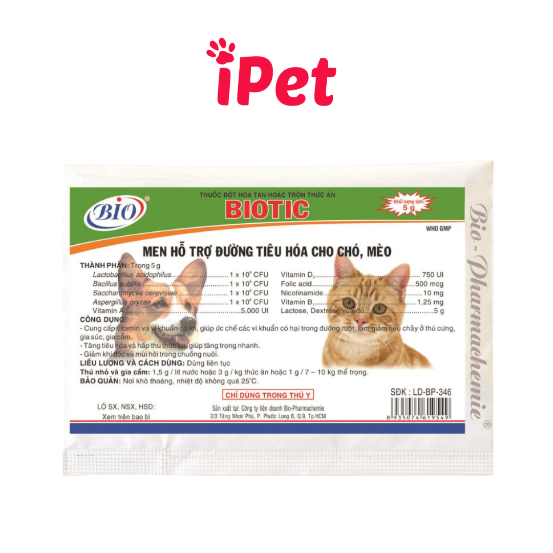 Men Tiêu Hóa Cho Chó Mèo BIOTIC 5g - iPet Shop