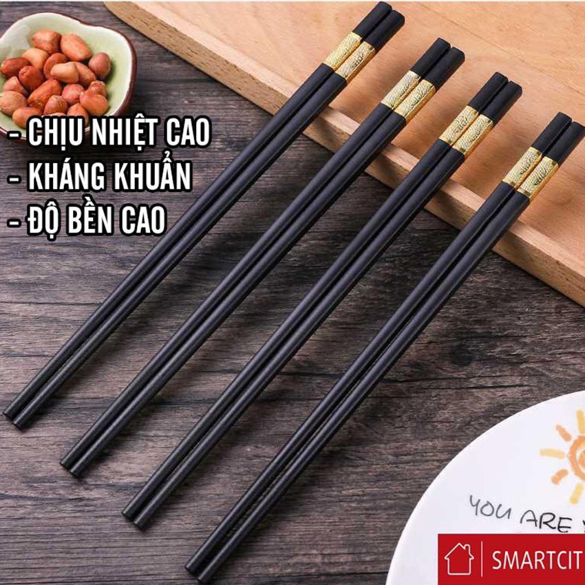 Bộ 10 đôi Đũa mạ vàng- SMARTCIT