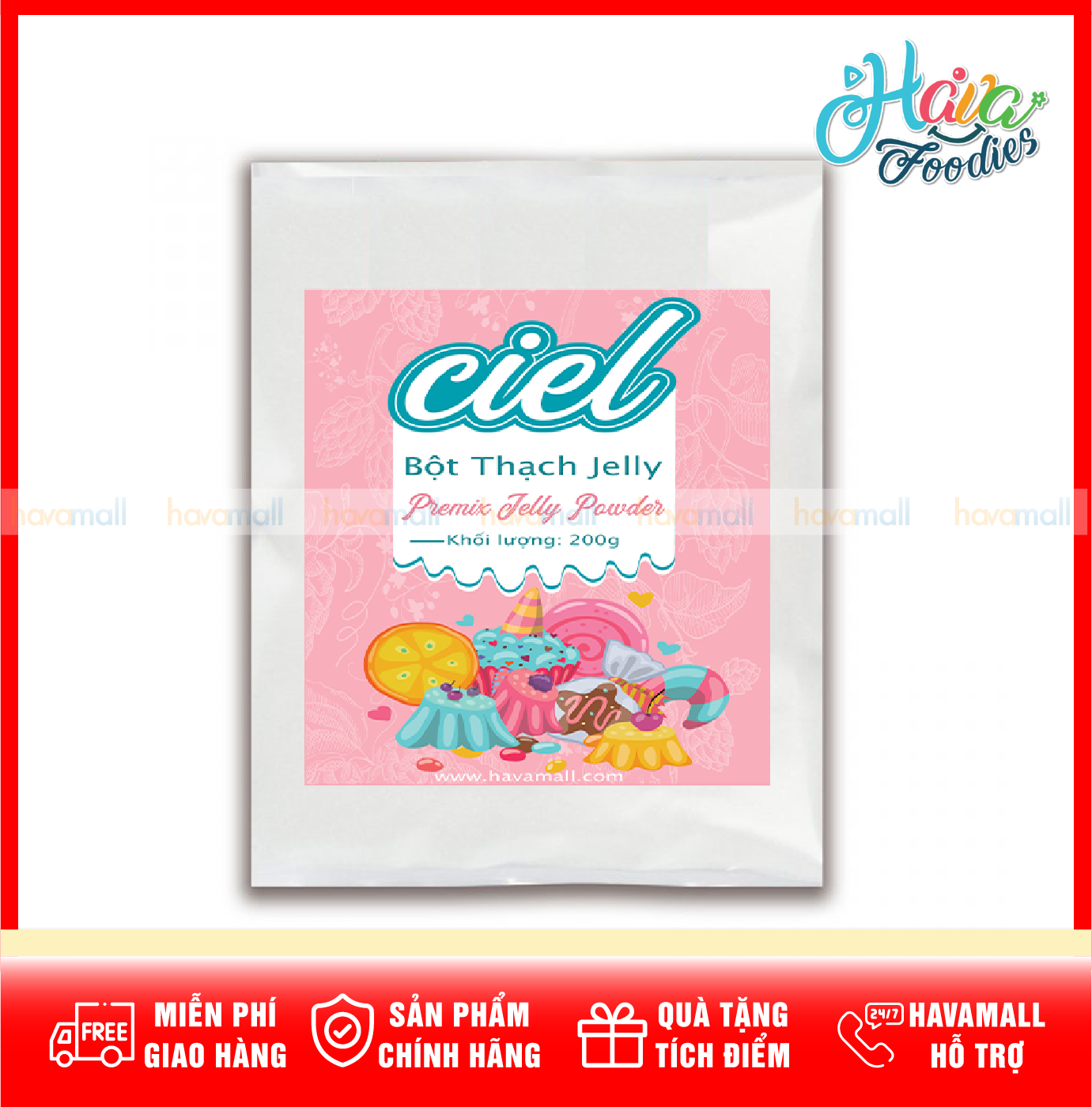 Bột thạch jelly ciel 200g – jelly power